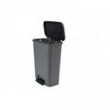 Pedálos szemetes, téglalap alakú, 50 l, CURVER "Compatta", sötétszürke