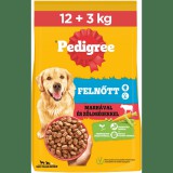 Pedigree Adult marhahúsos és zöldséges száraztáp (12 + 3 kg) 15kg