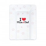 Pelenkázólap puha New Baby I love Mum and Dad - fehér 70x50cm