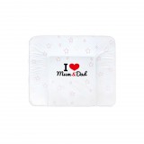 Pelenkázólap puha New Baby I love Mum and Dad - fehér 85x70cm