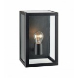 PELHAM kültéri fali lámpa fekete/üveg IP44 E27 1x60W