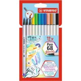 Pen 68 brush 12db-os vegyes színű ecsetfilc (STABILO_568/12-21)