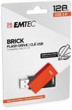 Pendrive, 128GB, USB 2.0, EMTEC C350 Brick, narancssárga (UE128GB)