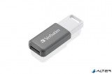 Pendrive, 128GB, USB 2.0, VERBATIM "Databar", szürke