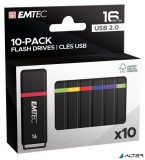 Pendrive, 16GB, 10 db, USB 2.0, EMTEC &#039;K100 Mini Box&#039;