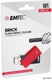 Pendrive, 16GB, USB 2.0, EMTEC "C350 Brick", piros