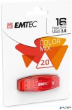 Pendrive, 16GB, USB 2.0, EMTEC "C410 Color", piros