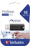 Pendrive, 16GB, USB 3.2, VERBATIM "Pinstripe", fekete