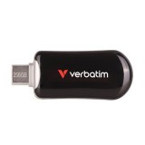 Pendrive, 256GB, USB-C 3.2 Gen1, VERBATIM Plectra, fekete (UV256GPLB)