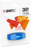Pendrive, 32GB, USB 2.0, EMTEC C410 Color, kék (UE32GC)
