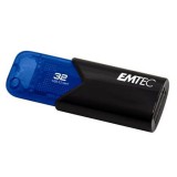 Pendrive, 32GB, USB 3.2, EMTEC B110 Click Easy, fekete-kék (UE32GE)