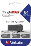 Pendrive, 64GB, USB 2.0, extra ellenálló, VERBATIM "ToughMAX", fekete