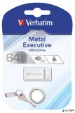 Pendrive, 64GB, USB 2.0, VERBATIM "Executive Metal", ezüst