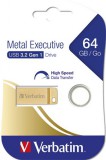 Pendrive, 64gb, usb 3.2,verbatim "executive metal", arany 99106