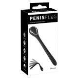 Penisplug Penis Plug Dilator - akkus húgycsővibrátor (0,6-1,1cm) - fekete