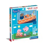 Peppa malac Supercolor 2 az 1-ben 2x20db-os puzzle - Clementoni