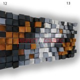 Perfect Acoustic Art diffúzor kicsi kockával 60x60x13cm- 12 mintával - 60x60x10cm Csomagolás nélkül, személyes átvétel