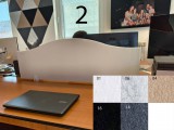 Perfect Acoustic Bilnora asztal elválasztó hullámos akusztikai paraván 120x40x1.2cm - 2 mintájú - 16 fekete , 3 mintájú , L Clip