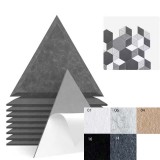 Perfect Acoustic Bilnora extra sűrű Háromszögletű öntapadós hátoldalú filc hangszigetelő Panel 9mm Vastag 50*50 cm - 6 silver , 50x50x0,9cm