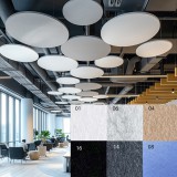 Perfect Acoustic Bilnora extra sűrű kör alakú akusztikai mennyezeti panel Ø120x1,2cm - 32 zöld , Ø80x1,2cm mennyezeti panel
