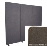 Perfect Acoustic Bilnora Irodai térelválasztó paraván 160x60x2,5cm. Dark Grey színben. Kárpitozva - 6 silver