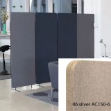 Perfect Acoustic Bilnora Irodai térelválasztó paraván 160x60x2,5cm. Silver színben. Kárpitozva