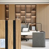 Perfect Acoustic FREJA Akusztikus panel falburkolat 240x60x2,2cm. White Oak - Egyedi méretre is levágjuk - K011 White Oak fekete filc hátlappal