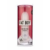 Perfect Fit Fat Boy Micro Ribbed - péniszköpeny (15cm) - tejfehér