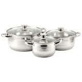 Perfect Home 14722 Diamond 6 részes rozsdamentes edénykészlet üvegfedővel