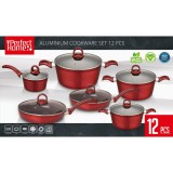 Perfect Home Edényszett aluminium 12 részes piros