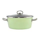 Perfect Home elite zománcozott lábas + üvegfedő 26 cm, zöld (10417)