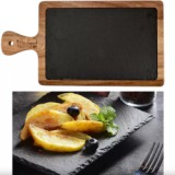 Perfect Home pala nyeles tálaló, akáciafa tartóval 26x18cm (28111)