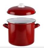 Perfect Home Piros Zománcozott Fazék fedővel 18 cm 15403
