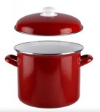 Perfect Home Piros Zománcozott Fazék fedővel 20 cm 15506