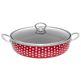 Perfect Home Pöttyös Zománcozott szeletsütő lábas 28 cm+üvegfedő 28161