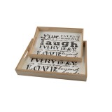 Perfect Home Tálca szett fa 2 darabos - Fehér