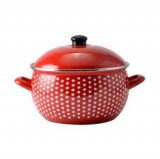 Perfect Home zománcozott lábas 24cm+fedő Pöttyös (15615)