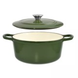 Perfect Home zománcozott öntöttvas lábas fedővel 25 cm (3,5L) öld (11862)