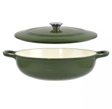 Perfect Home zománcozott öntöttvas szeletsütő lábas fedővel 31,5cm, zöld (80057)