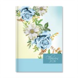 Period Flowers Blue 2026 B6 heti beosztású határidőnapló