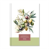 Period Magnólia Olive 2026 B6 napi beosztású női tervező határidőnapló