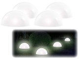 PERLA Napelemes kültéri lámpa 4 darab fehér félgömb szolár lámpa szürkületérzékelővel