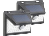 PERLA Napelemes LED fali lámpa 2 darab, mozgásérzékelővel, újratölthető akkumulátor 350 lm, 7,2 W