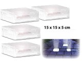 PERLA Napelemes LED üvegtégla fényérzékelővel 15 x 15 x 5 cm 4-es szett