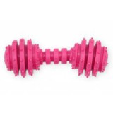 PET NOVA TPR Játék kutyáknak - csörgős rózsaszín súlyzó, 12cm