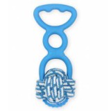 PET NOVA TPR Kutyarágóka pamutcsomóval – kék, 20 cm