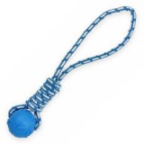 PET NOVA TPR Sípoló labda zsinóron kutyáknak, kék - 40cm