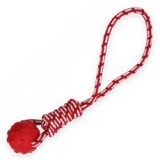 PET NOVA TPR Sípoló labda zsinóron kutyáknak, piros - 40cm