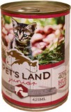 Pet's Land Cat Junior konzerv marhamájjal, bárányhússal és almával (24 x 415 g) 9.96kg