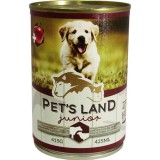 Pet's Land Pet s Land Dog Junior Konzerv Marhamáj-Bárányhús almával 415g